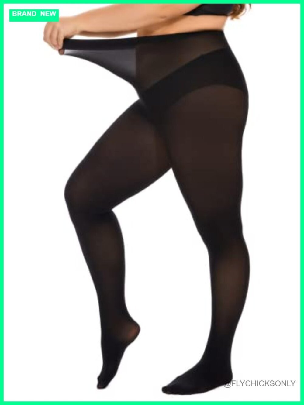 Plus Size Semi-Opaque Tights, High Waist Nylon Stockings for Women